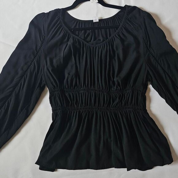 Old Navy Women's Black Peplum Top - Picture 2 of 4